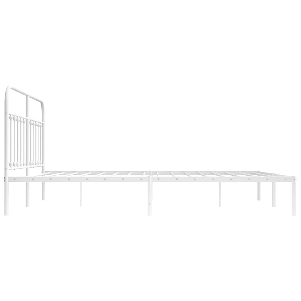 sengeramme med sengegavl 180x200 cm metal hvid