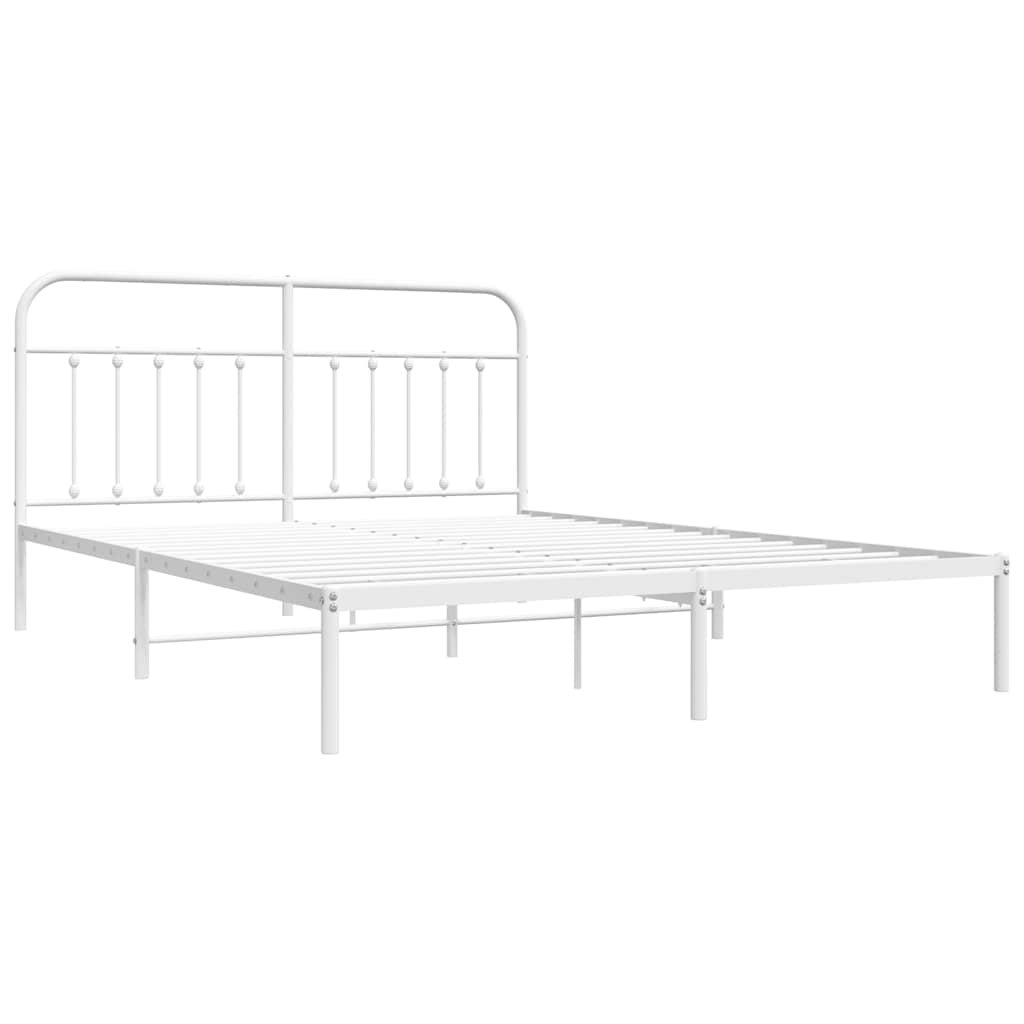 sengeramme med sengegavl 183x213 cm metal hvid