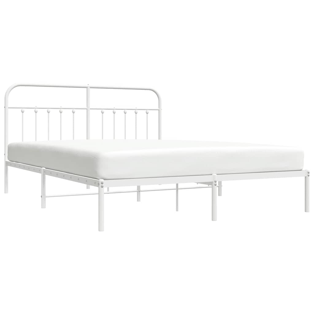 sengeramme med sengegavl 183x213 cm metal hvid