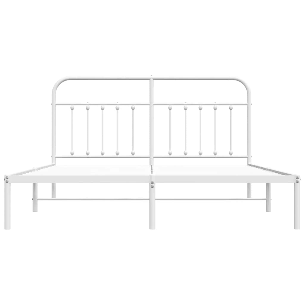 sengeramme med sengegavl 183x213 cm metal hvid