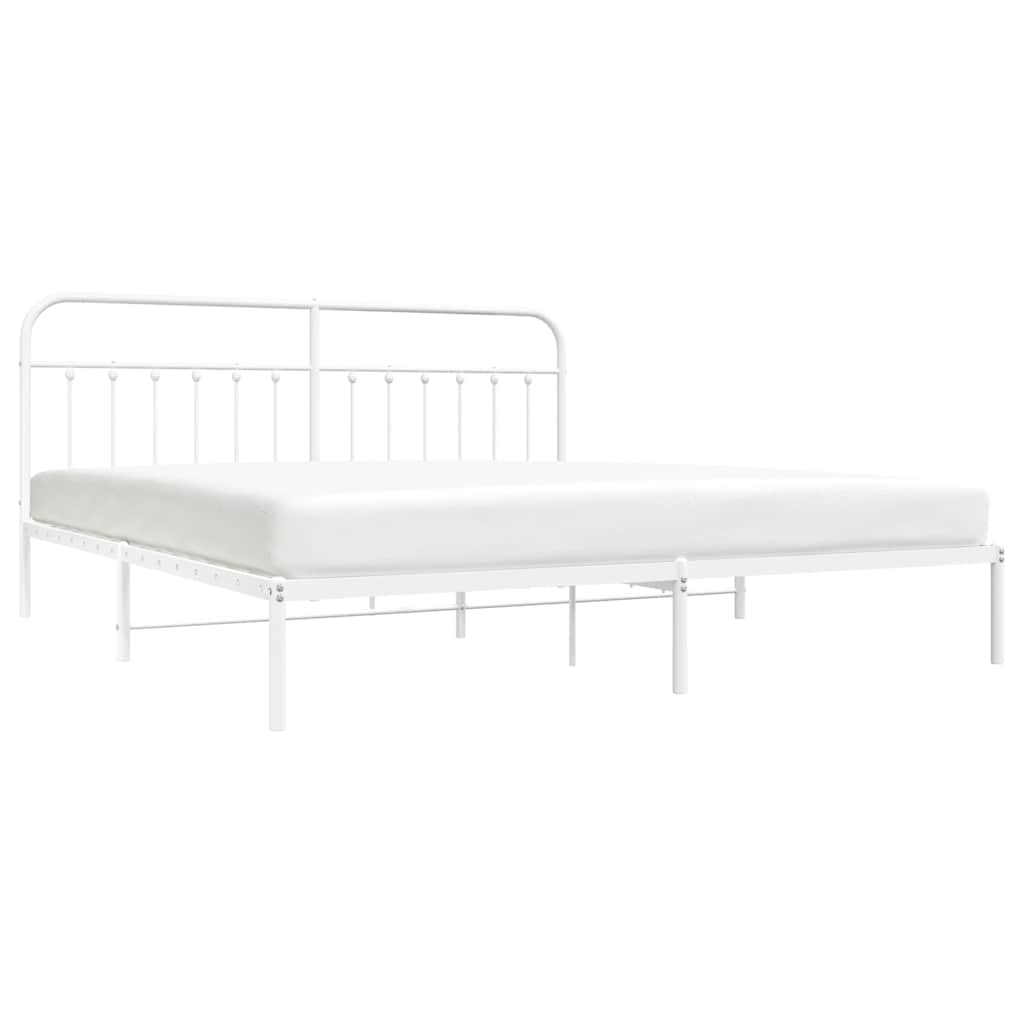 sengeramme med sengegavl 193x203 cm metal hvid
