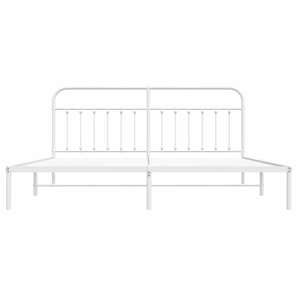 sengeramme med sengegavl 193x203 cm metal hvid