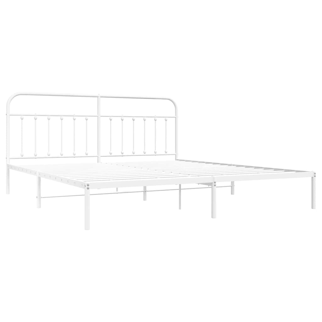 sengeramme med sengegavl 200x200 cm metal hvid