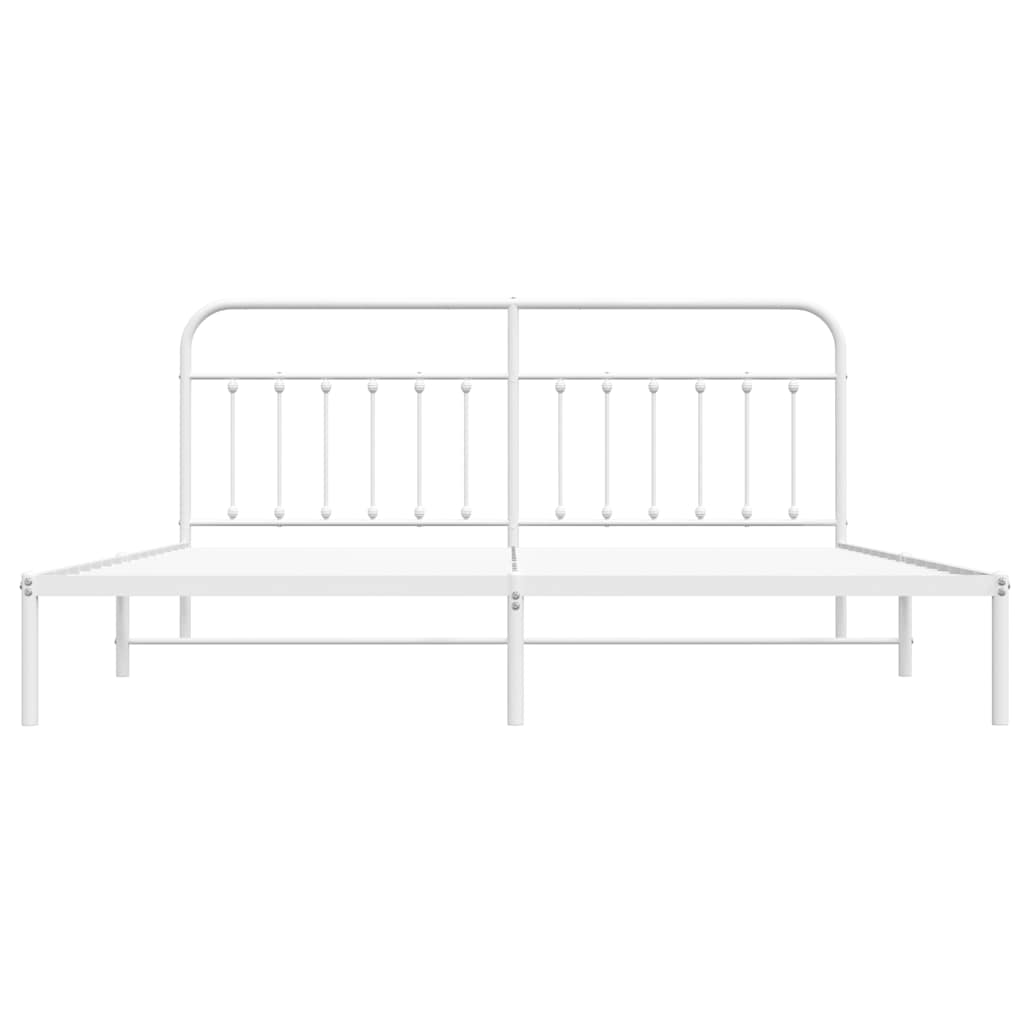 sengeramme med sengegavl 200x200 cm metal hvid