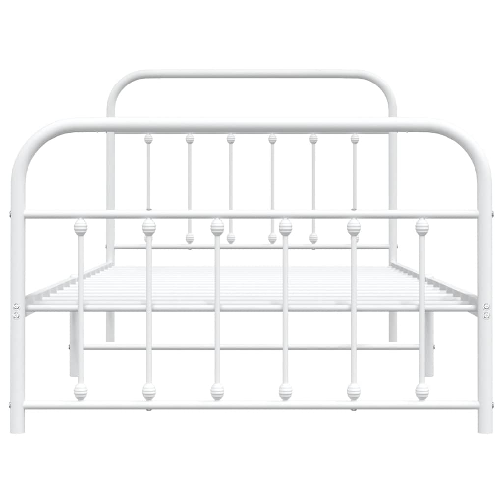 sengeramme med sengegavl og fodgærde 107x203 cm metal hvid
