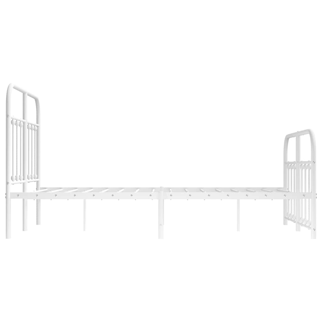 sengeramme med sengegavl og fodgærde 120x190 cm metal hvid