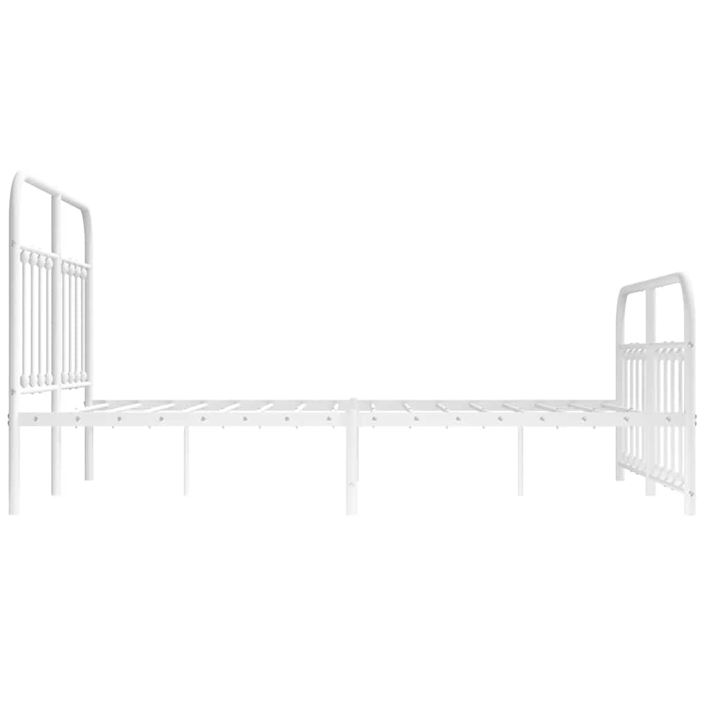 sengeramme med sengegavl og fodgærde 135x190 cm metal hvid