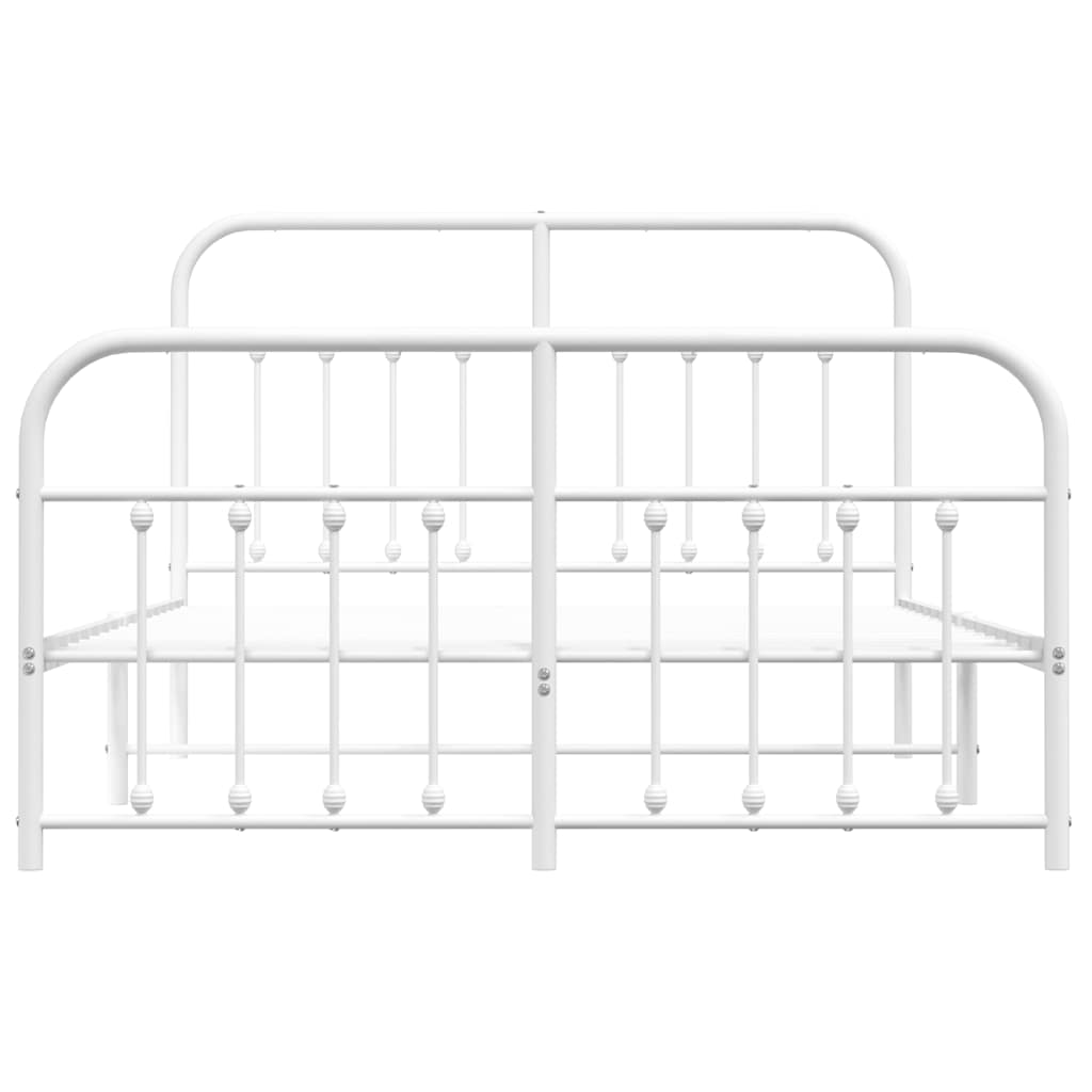 sengeramme med sengegavl og fodgærde 140x190 cm metal hvid