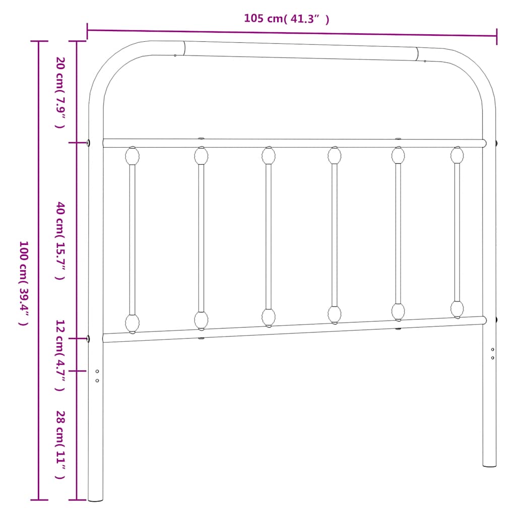 udskiftningsgavl 100 cm metal hvid