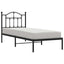 sengeramme med sengegavl 90x190 cm metal sort