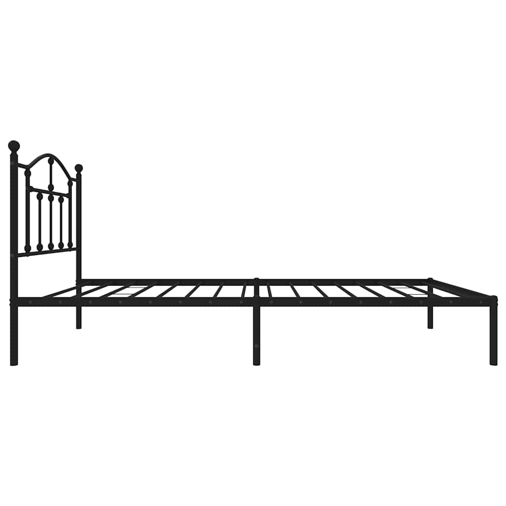 sengeramme med sengegavl 90x190 cm metal sort
