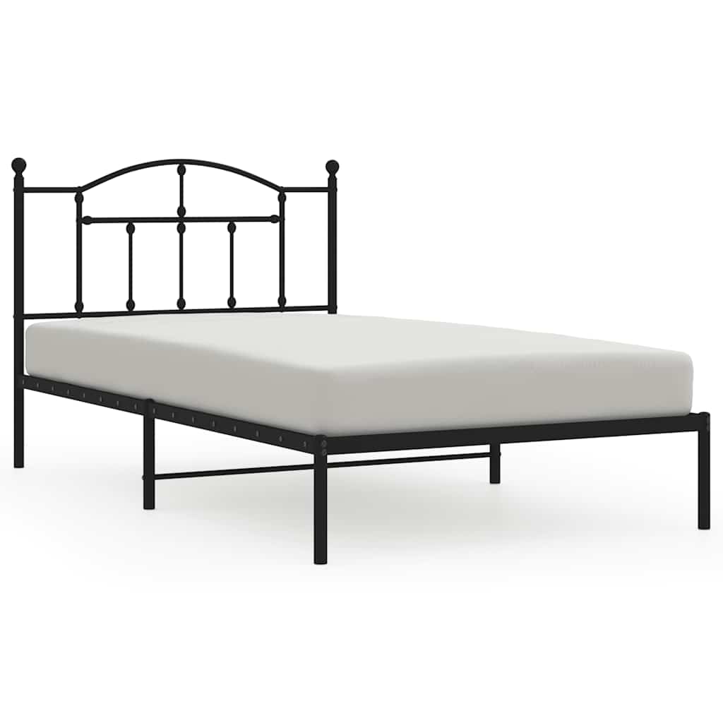 sengeramme med sengegavl 100x200 cm metal sort