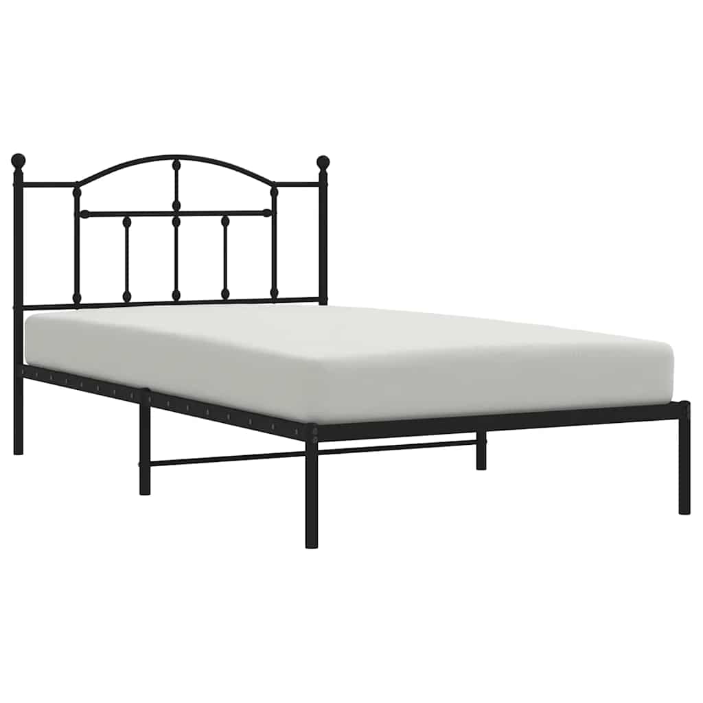 sengeramme med sengegavl 100x200 cm metal sort