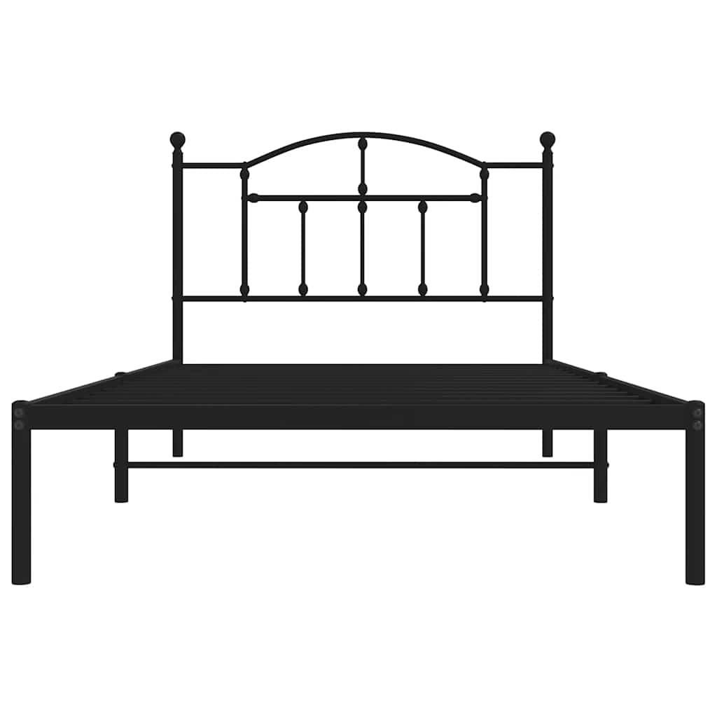 sengeramme med sengegavl 100x200 cm metal sort