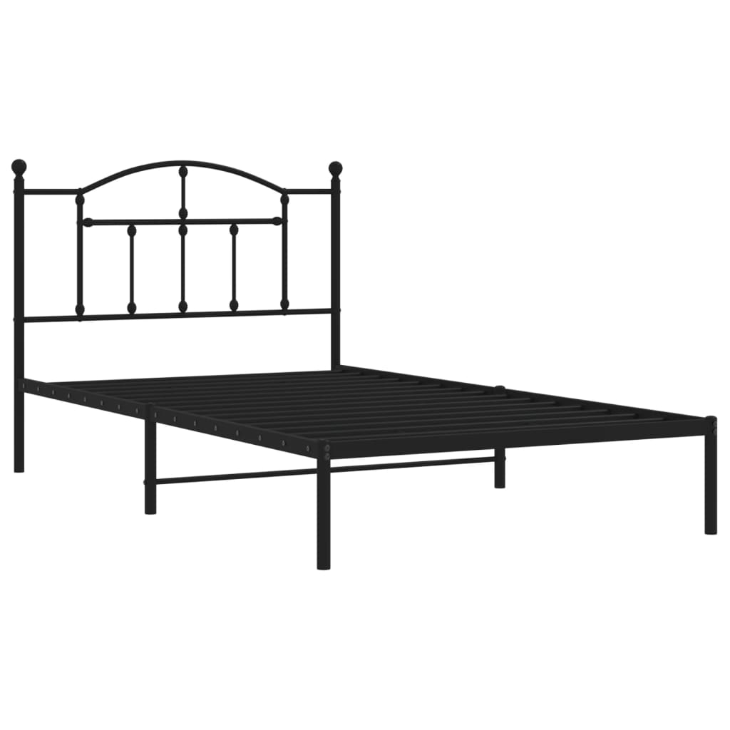 sengeramme med sengegavl 107x203 cm metal sort