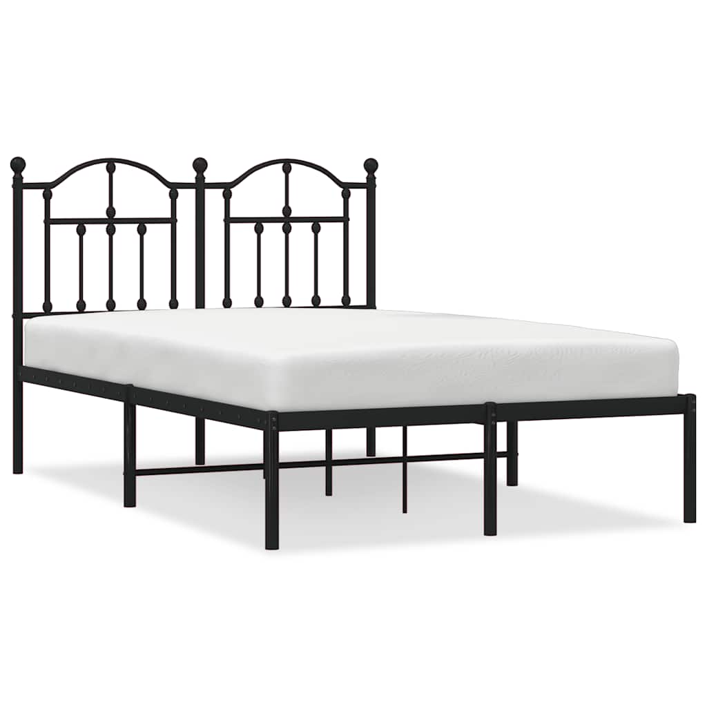 sengeramme med sengegavl 120x190 cm metal sort