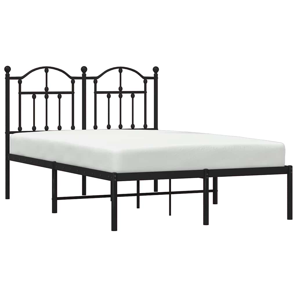 sengeramme med sengegavl 120x190 cm metal sort