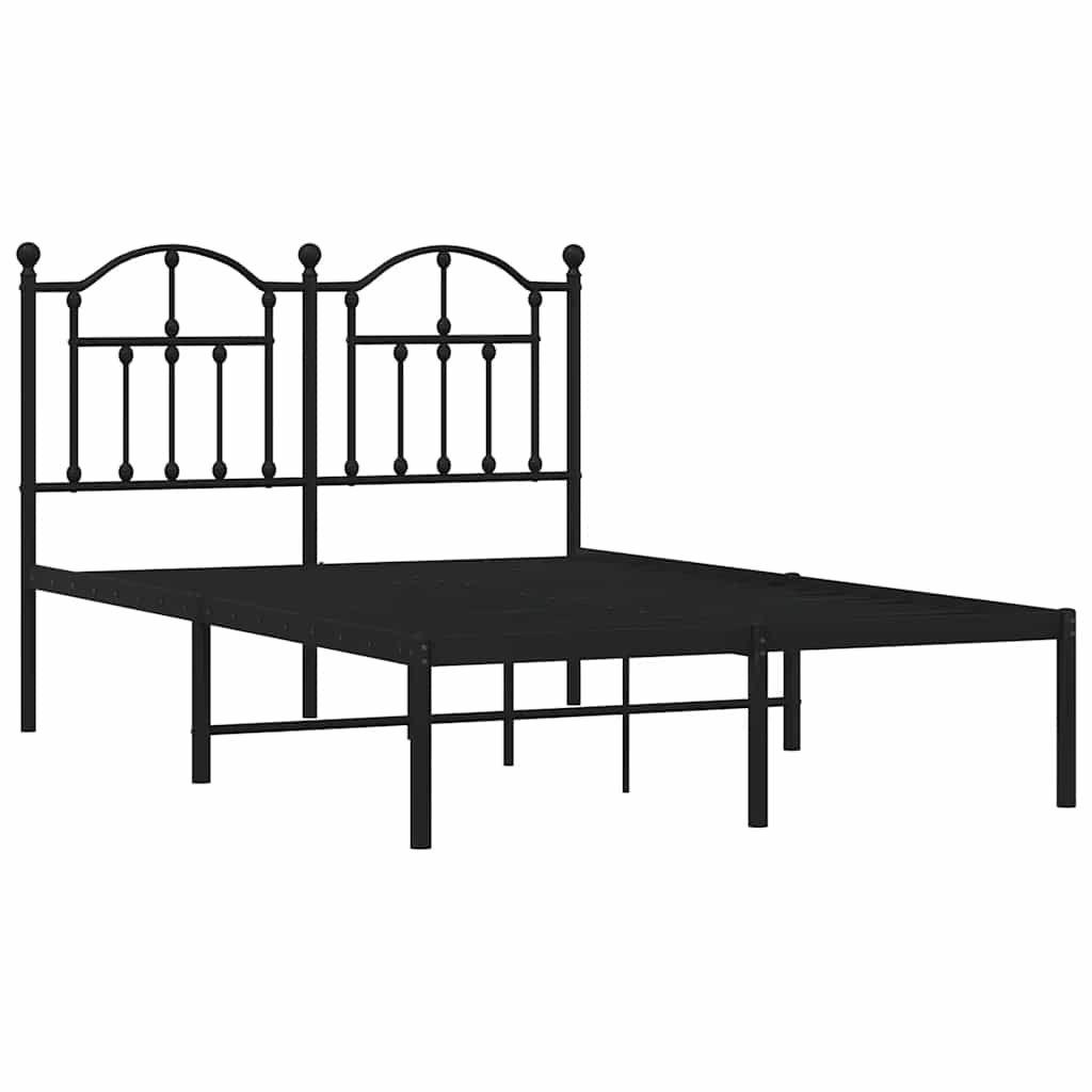 sengeramme med sengegavl 120x190 cm metal sort
