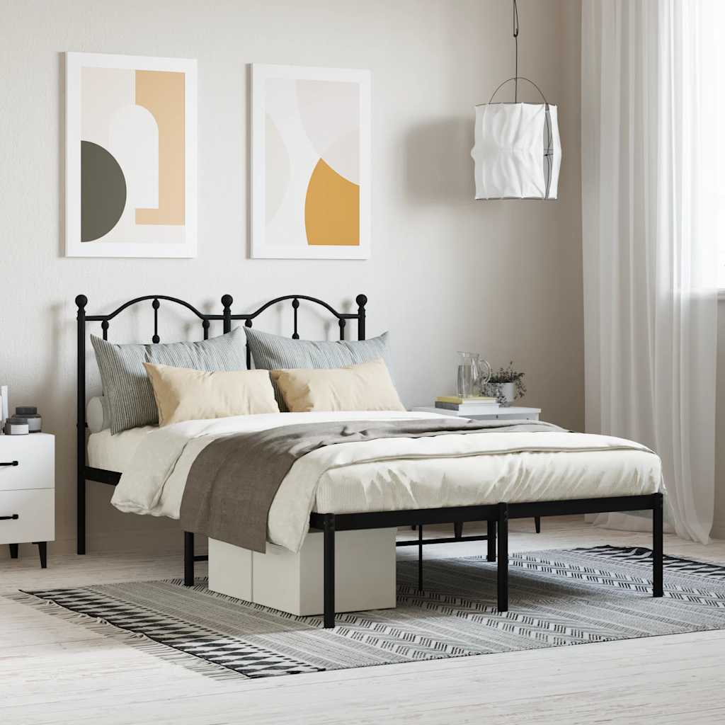 sengeramme med sengegavl 120x190 cm metal sort