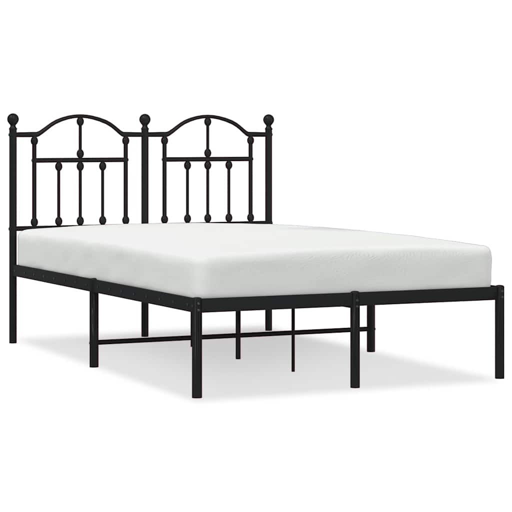 sengeramme med sengegavl 120x200 cm metal sort