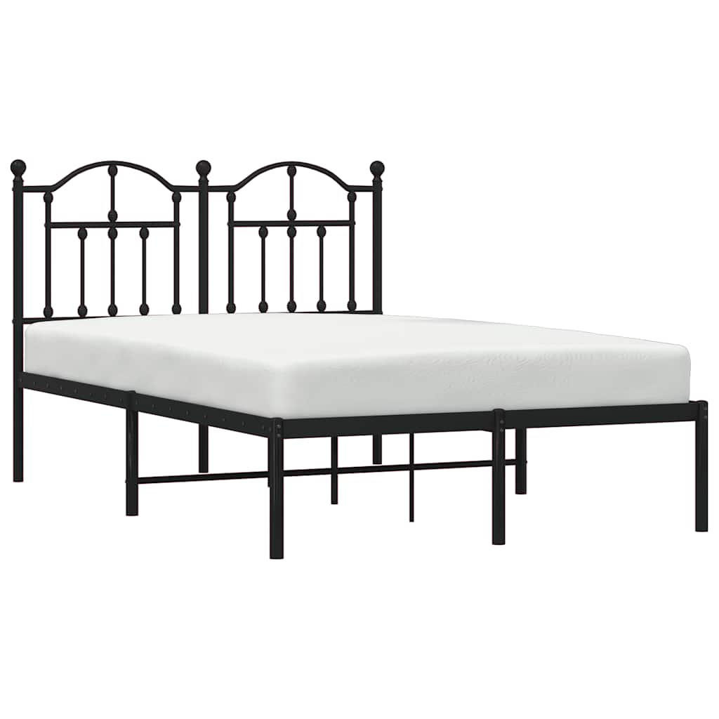 sengeramme med sengegavl 120x200 cm metal sort