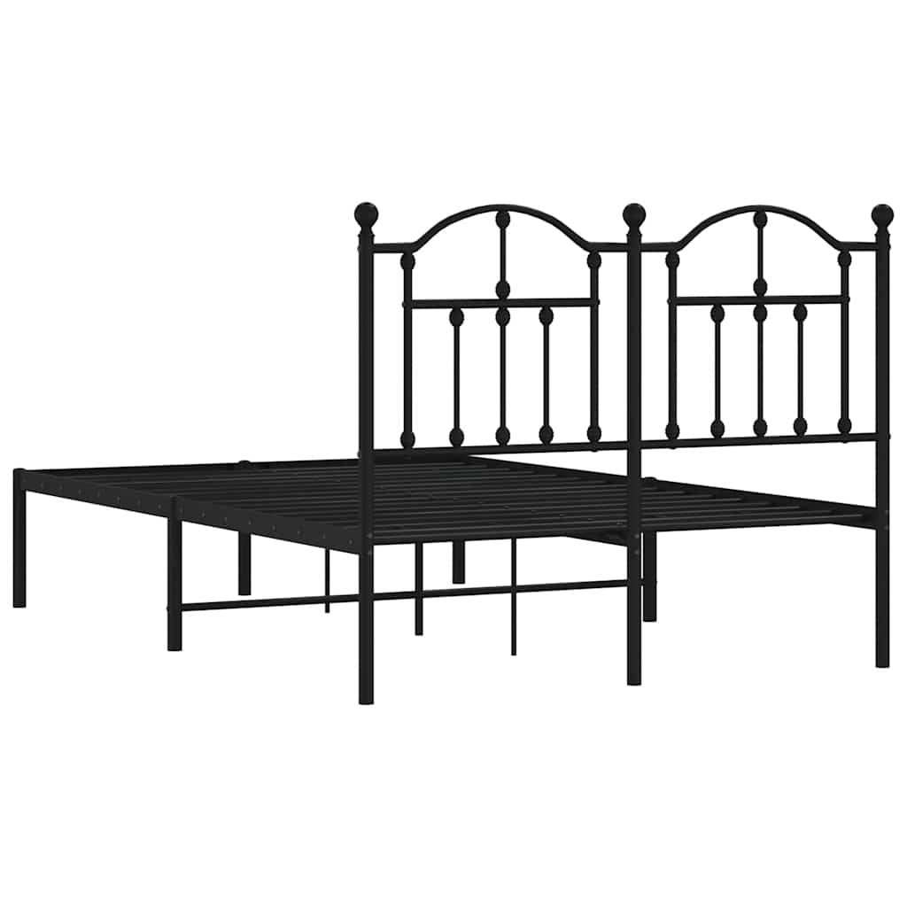 sengeramme med sengegavl 120x200 cm metal sort