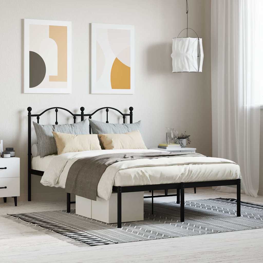 sengeramme med sengegavl 120x200 cm metal sort