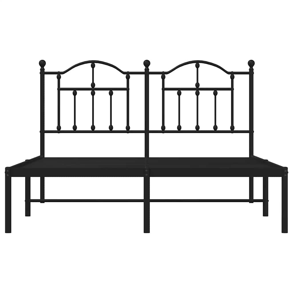 sengeramme med sengegavl 135x190 cm metal sort