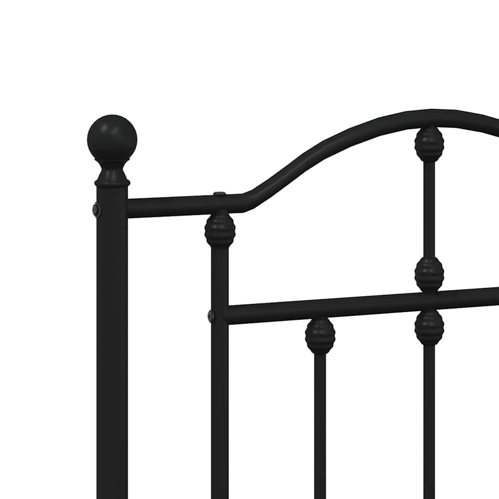 sengeramme med sengegavl 135x190 cm metal sort