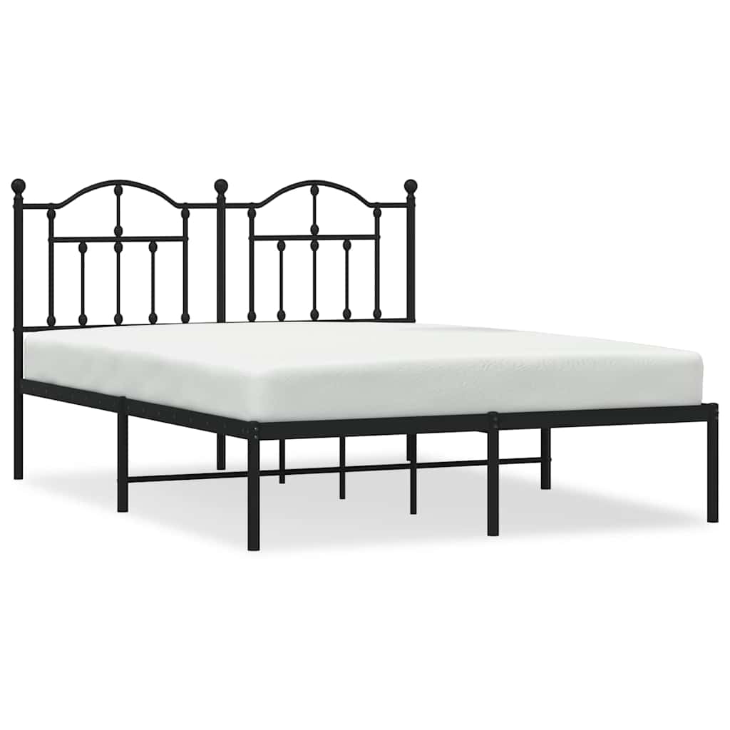 sengeramme med sengegavl 140x190 cm metal sort
