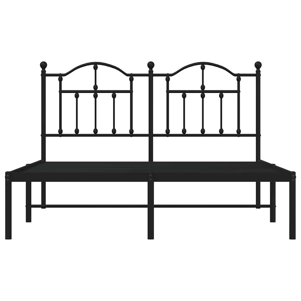 sengeramme med sengegavl 140x190 cm metal sort