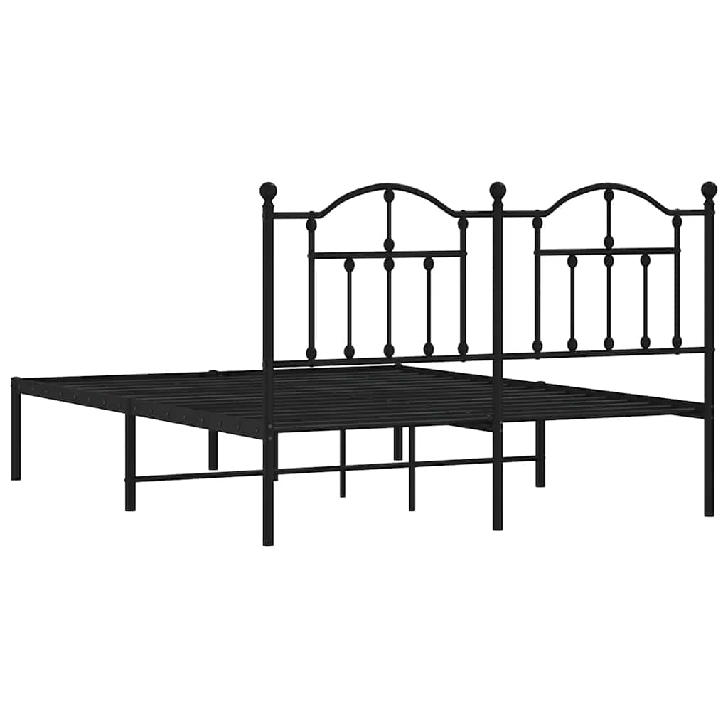 sengeramme med sengegavl 140x190 cm metal sort