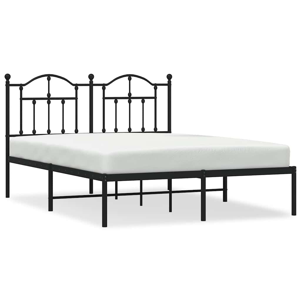 sengeramme med sengegavl 140x200 cm metal sort