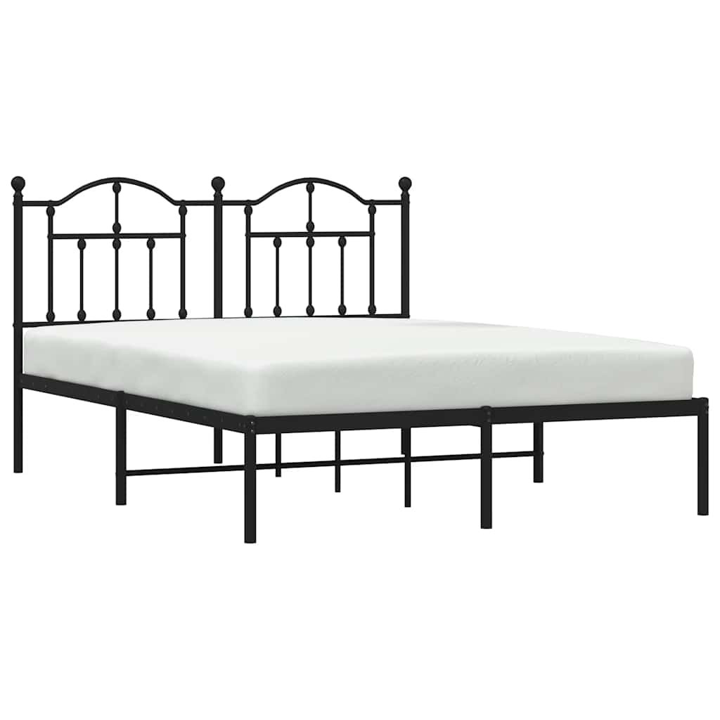 sengeramme med sengegavl 140x200 cm metal sort