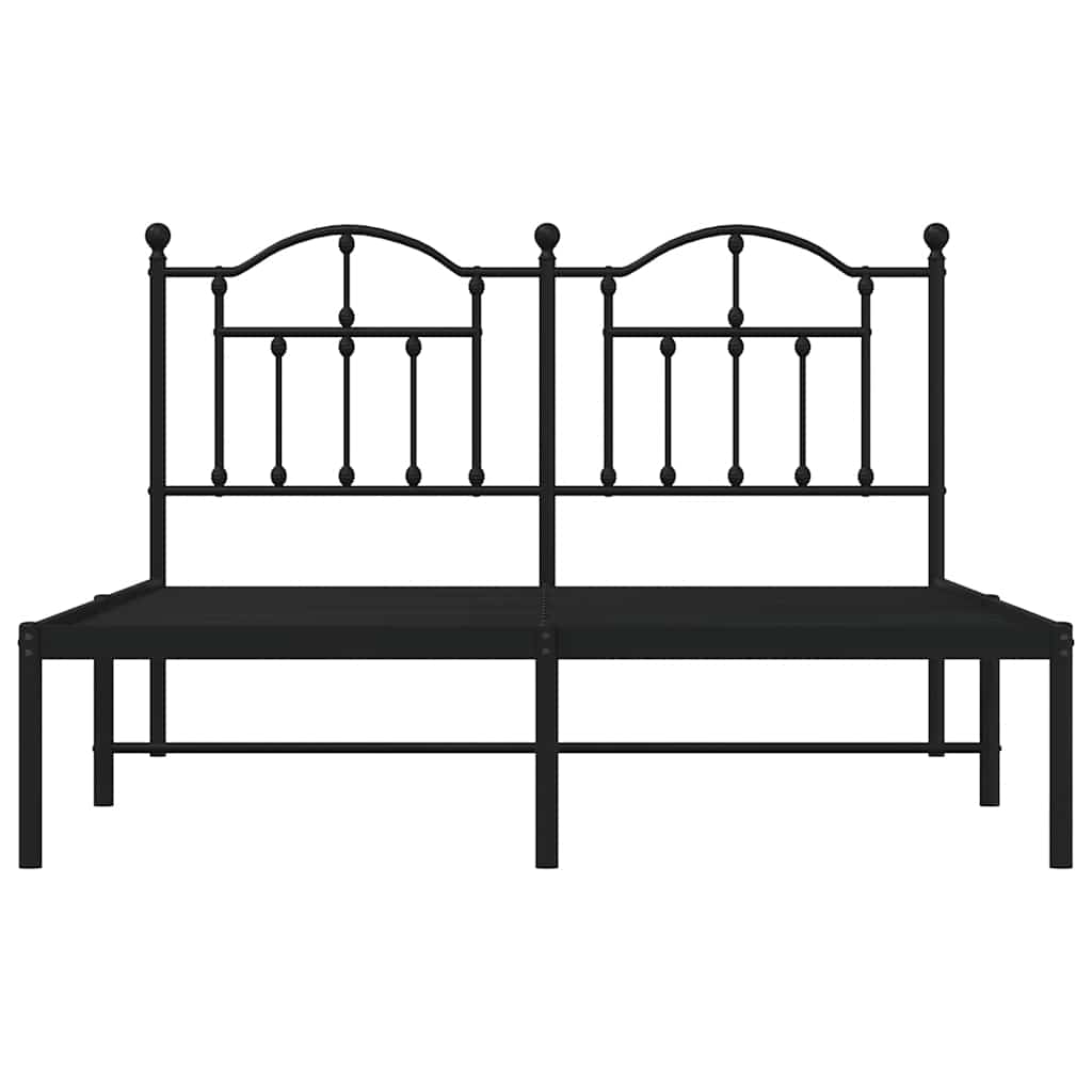 sengeramme med sengegavl 140x200 cm metal sort
