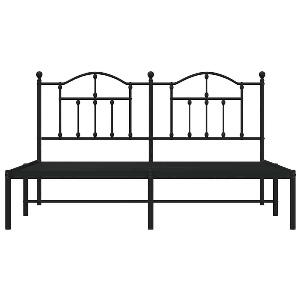 sengeramme med sengegavl 160x200 cm metal sort