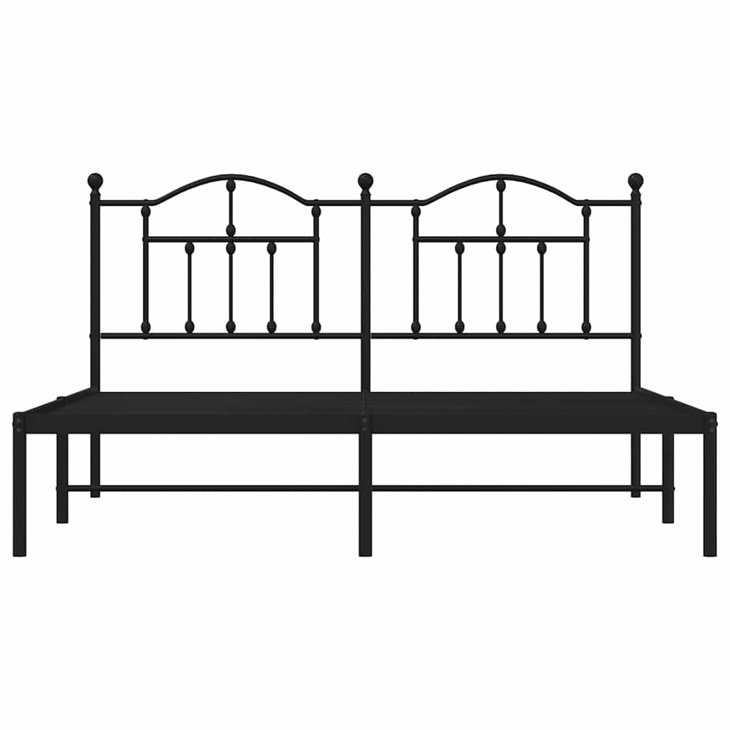 sengeramme med sengegavl 180x200 cm metal sort