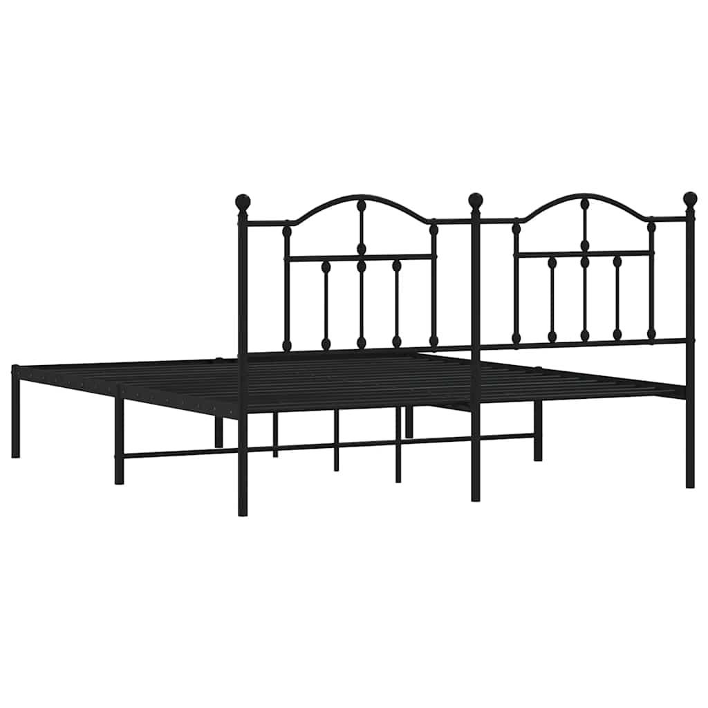 sengeramme med sengegavl 180x200 cm metal sort