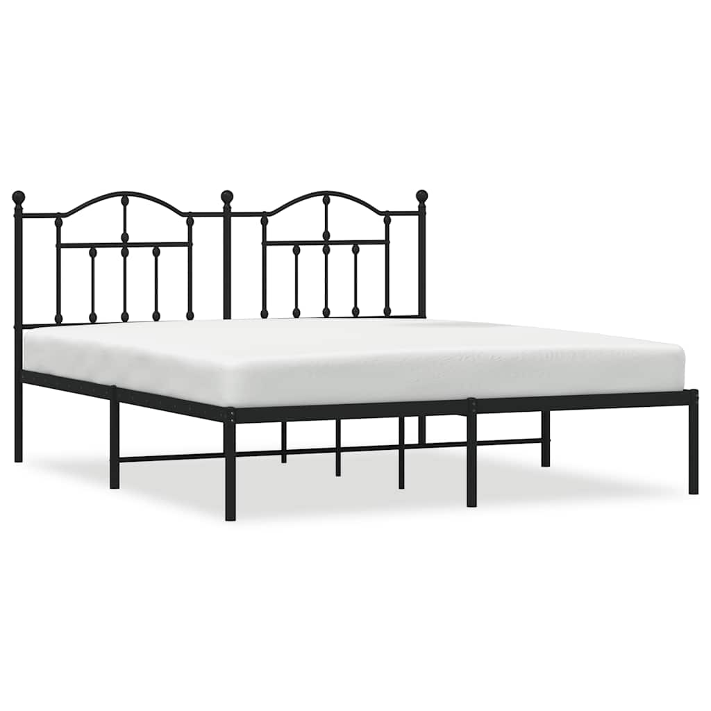 sengeramme med sengegavl 183x213 cm metal sort