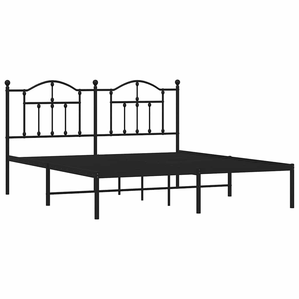 sengeramme med sengegavl 183x213 cm metal sort