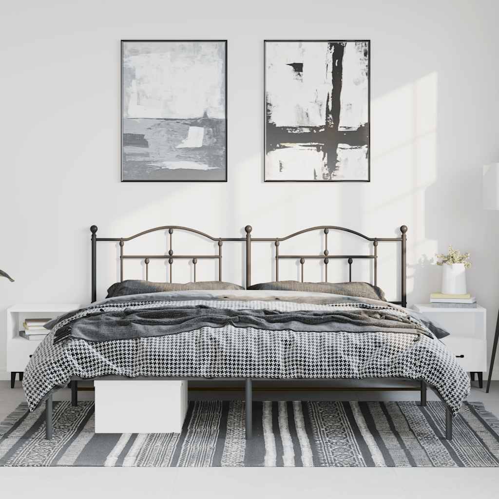 sengeramme med sengegavl 183x213 cm metal sort