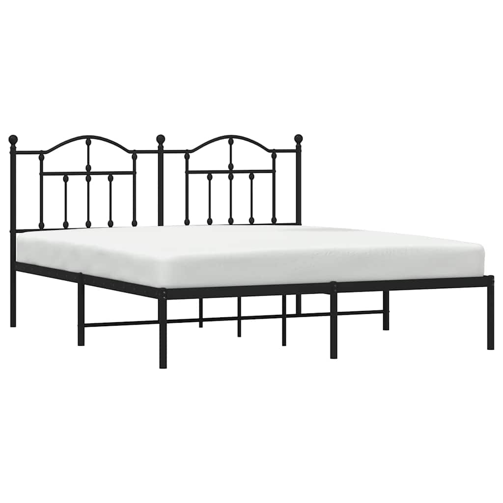 sengeramme med sengegavl 183x213 cm metal sort