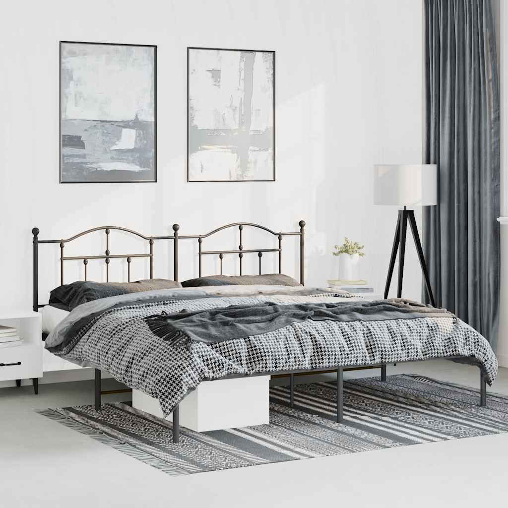 sengeramme med sengegavl 183x213 cm metal sort