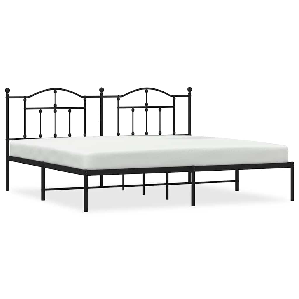 sengeramme med sengegavl 193x203 cm metal sort