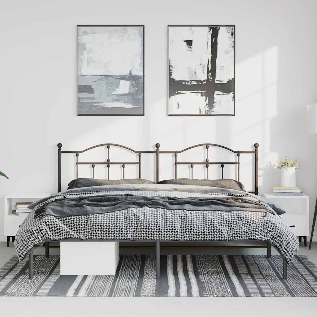 sengeramme med sengegavl 193x203 cm metal sort