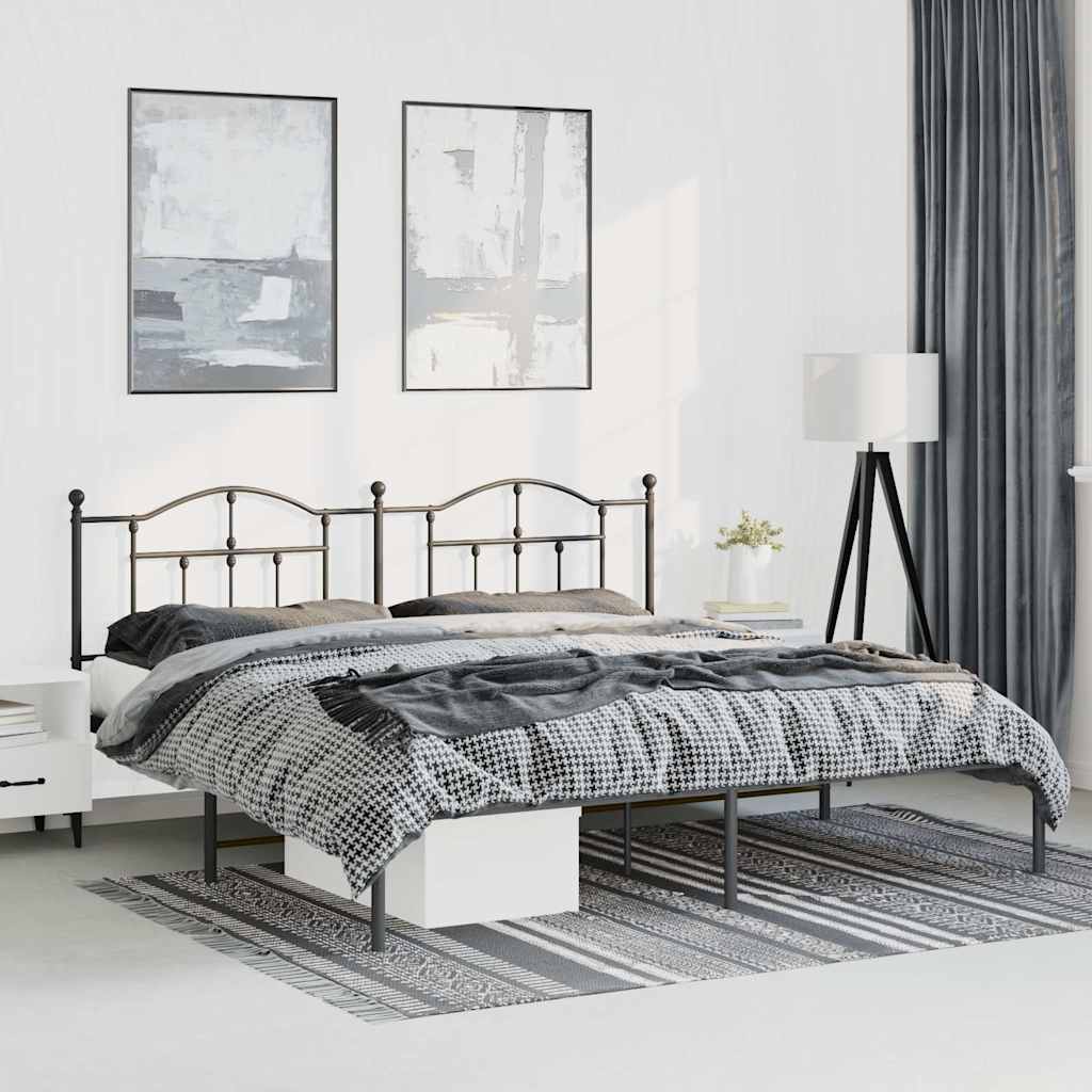 sengeramme med sengegavl 193x203 cm metal sort