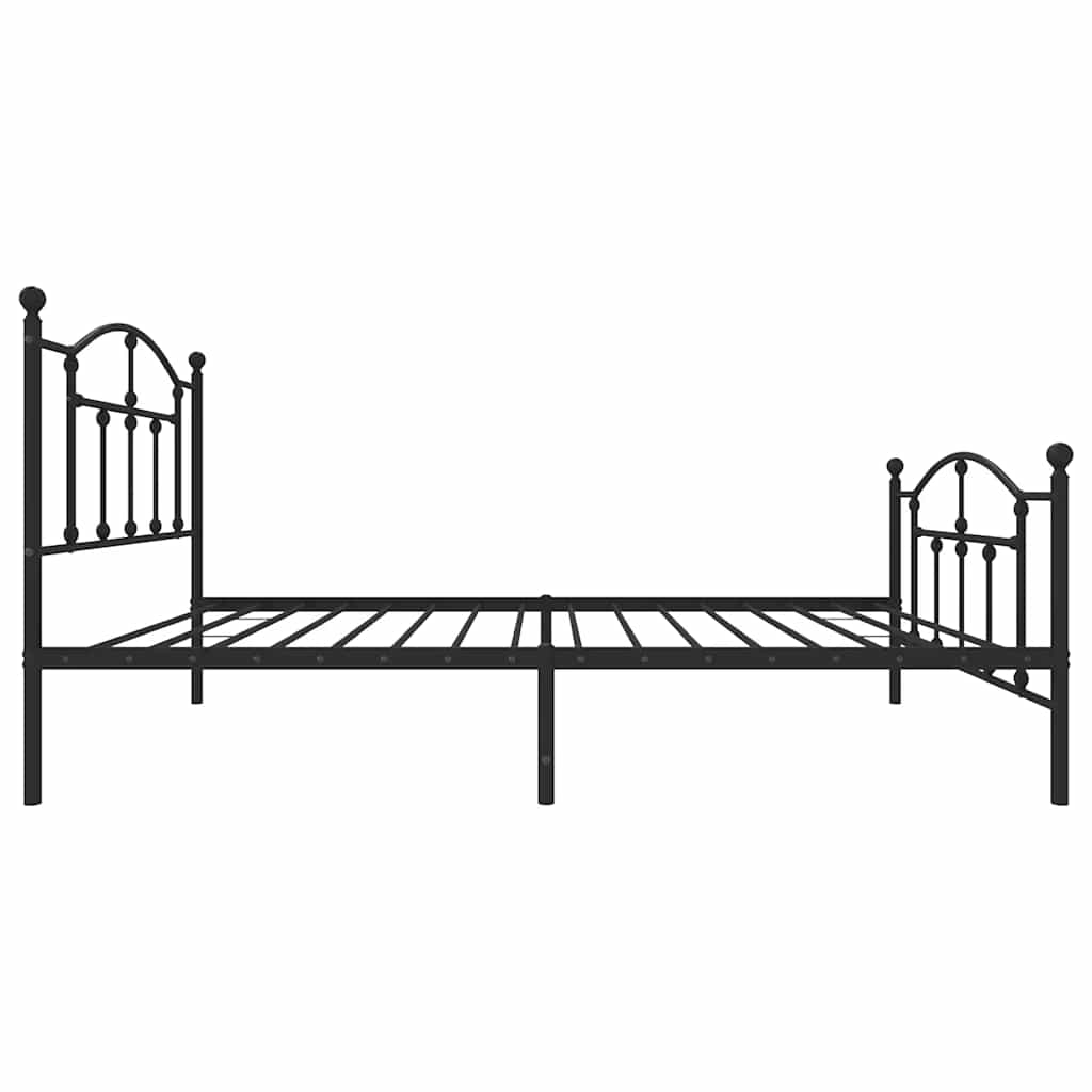 sengeramme med sengegavl og fodgærde 100x190 cm metal sort
