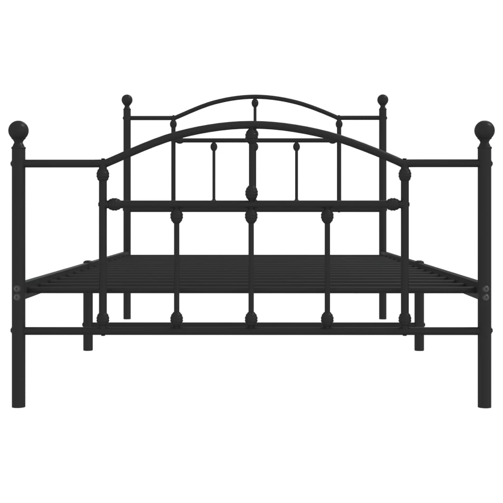 sengeramme med sengegavl og fodgærde 107x203 cm metal sort