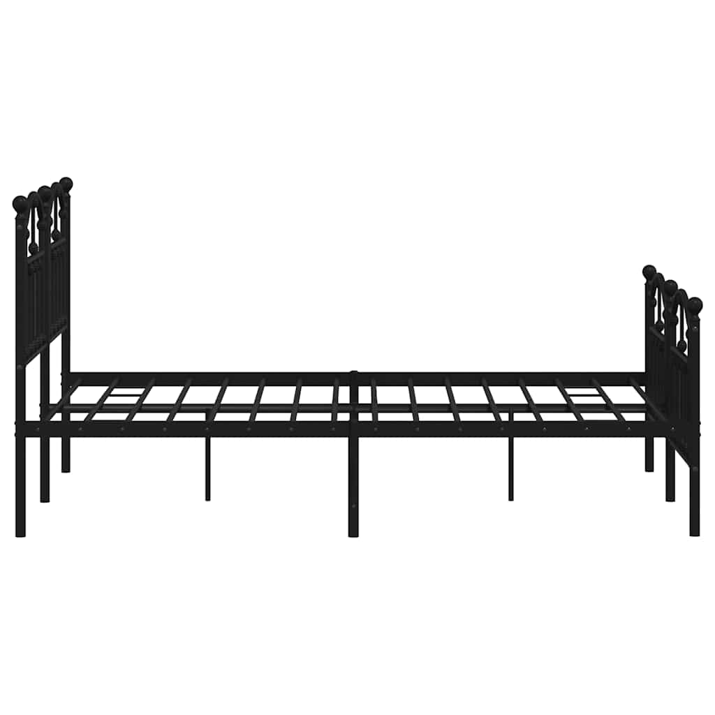 sengeramme med sengegavl og fodgærde 120x200 cm metal sort