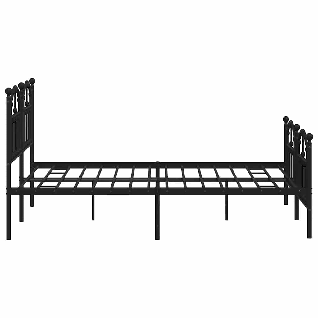 sengeramme med sengegavl og fodgærde 140x200 cm metal sort